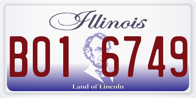 IL license plate B016749