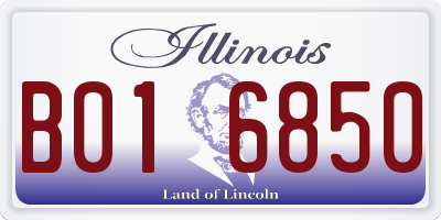 IL license plate B016850