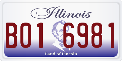 IL license plate B016981