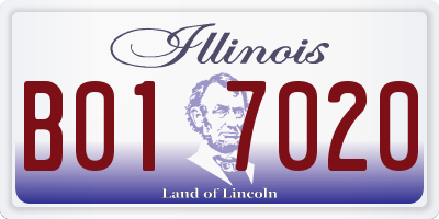 IL license plate B017020