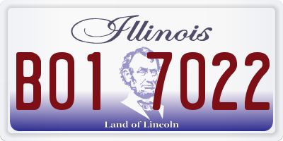IL license plate B017022