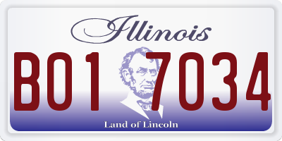 IL license plate B017034