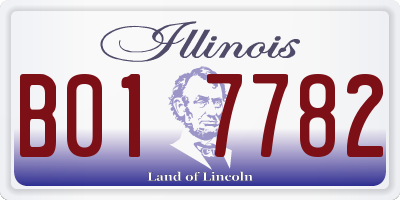 IL license plate B017782