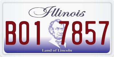 IL license plate B017857