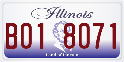 IL license plate B018071