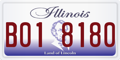 IL license plate B018180