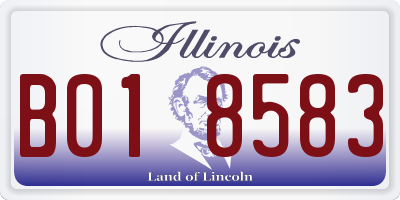 IL license plate B018583