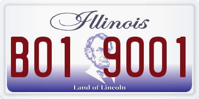 IL license plate B019001