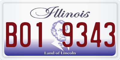 IL license plate B019343