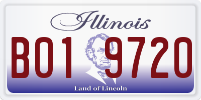 IL license plate B019720