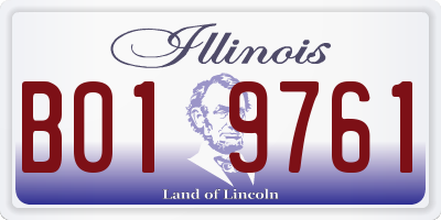 IL license plate B019761