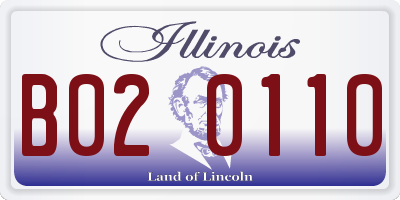 IL license plate B020110