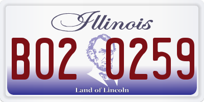 IL license plate B020259
