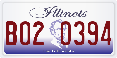 IL license plate B020394