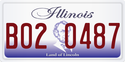 IL license plate B020487