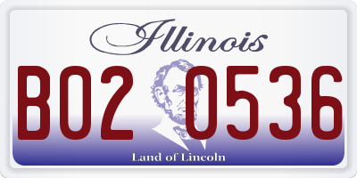 IL license plate B020536