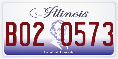 IL license plate B020573