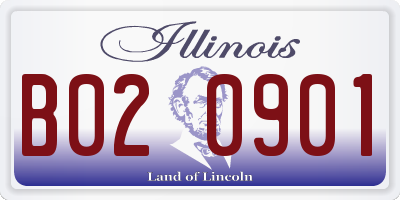 IL license plate B020901