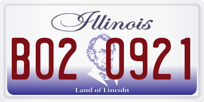 IL license plate B020921