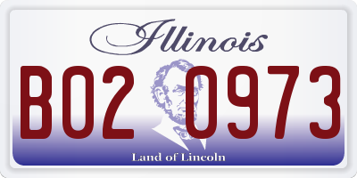 IL license plate B020973