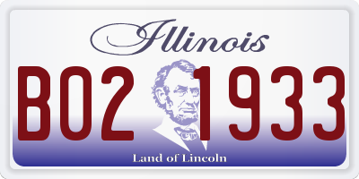 IL license plate B021933