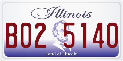 IL license plate B025140