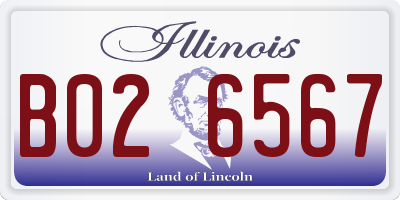IL license plate B026567