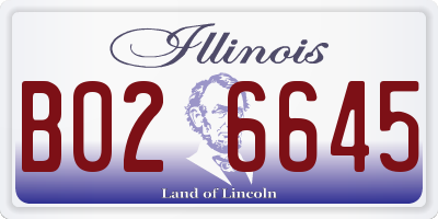 IL license plate B026645