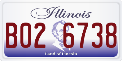 IL license plate B026738