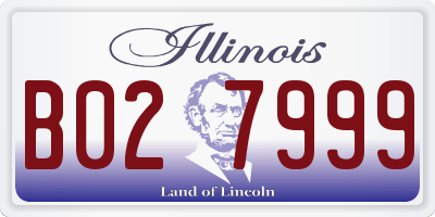 IL license plate B027999