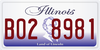 IL license plate B028981