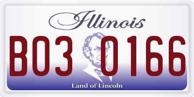 IL license plate B030166