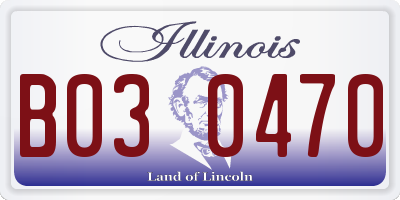 IL license plate B030470