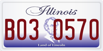 IL license plate B030570