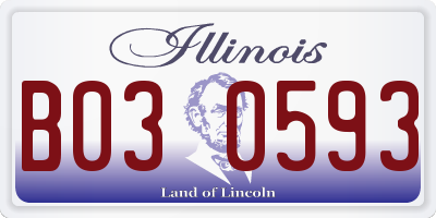 IL license plate B030593