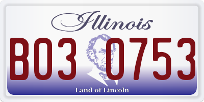 IL license plate B030753