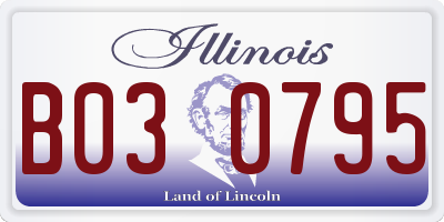 IL license plate B030795
