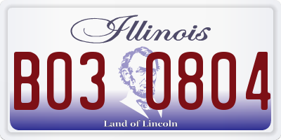 IL license plate B030804