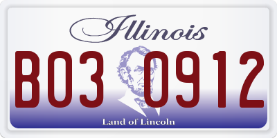 IL license plate B030912