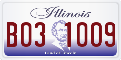 IL license plate B031009