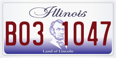 IL license plate B031047