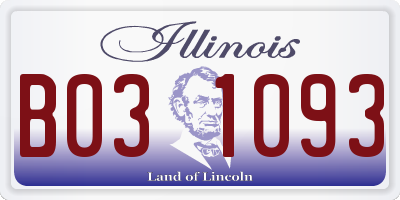IL license plate B031093