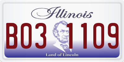 IL license plate B031109