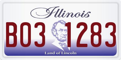 IL license plate B031283