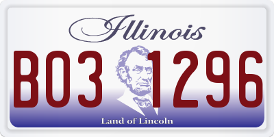 IL license plate B031296