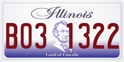 IL license plate B031322