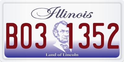 IL license plate B031352