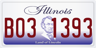 IL license plate B031393
