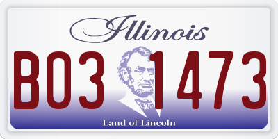 IL license plate B031473