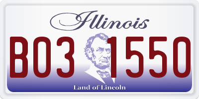 IL license plate B031550